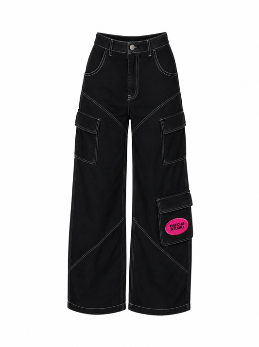 BLACK CARGO PANTS